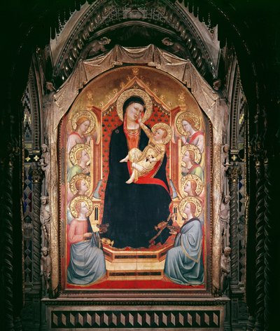 Madonna y Niño con ángeles, 1347 de Bernardo Daddi